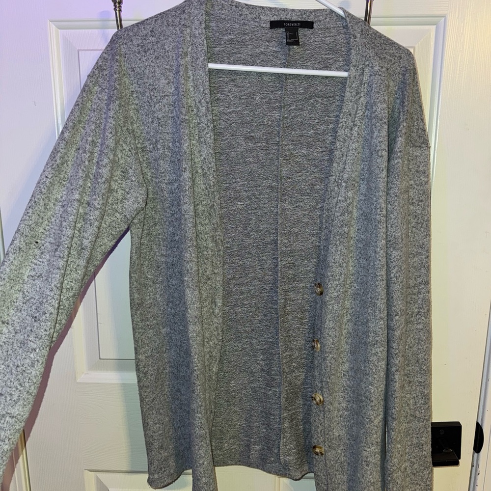 Gray Sweater Cardigan